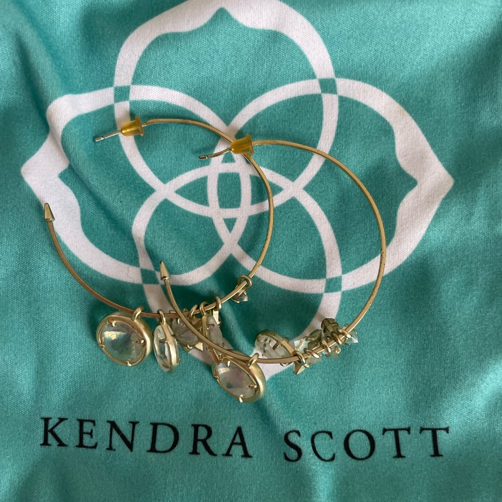 Kendra Scott Gold Hoop Earrings with charms
